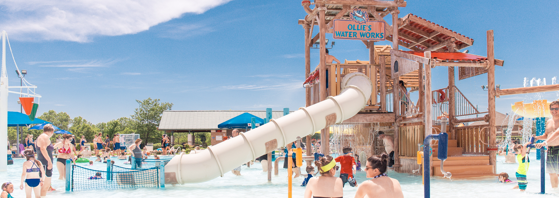 Shallow pool-rock river rapids